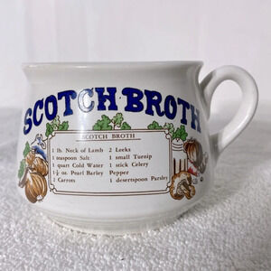 Vintage  Scotch Broth Ceramic Soup Cup Recipe Mug